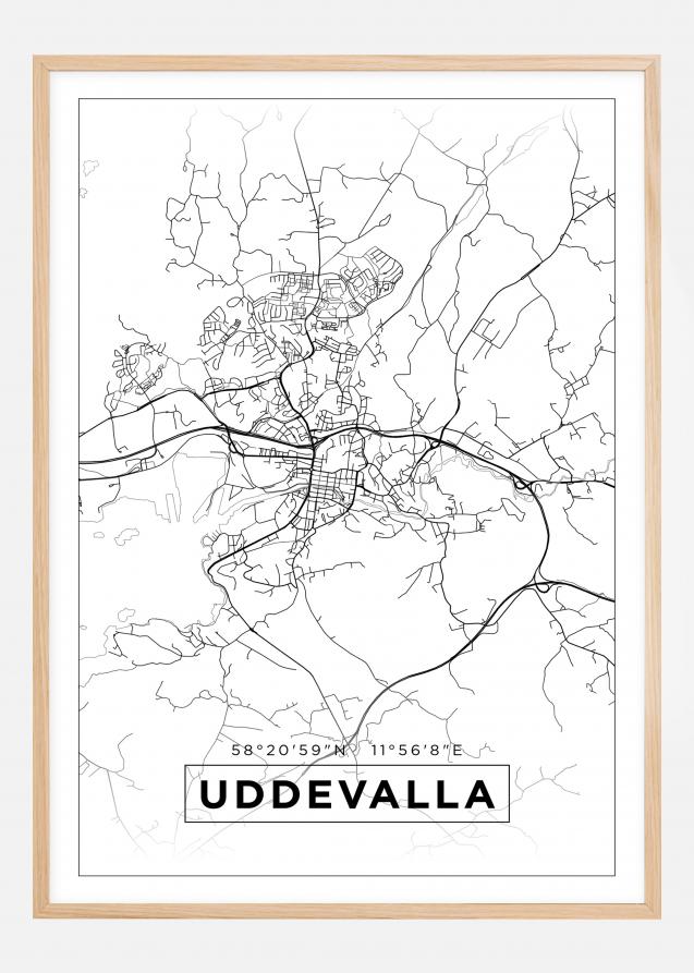 Bildverkstad Map - Uddevalla - White Poster