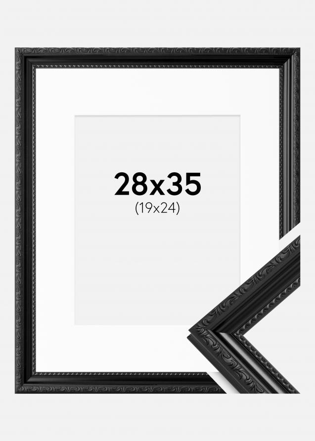 Ram med passepartou Rahmen Abisko Schwarz 28x35 cm - Passepartout Weiß 20x25 cm