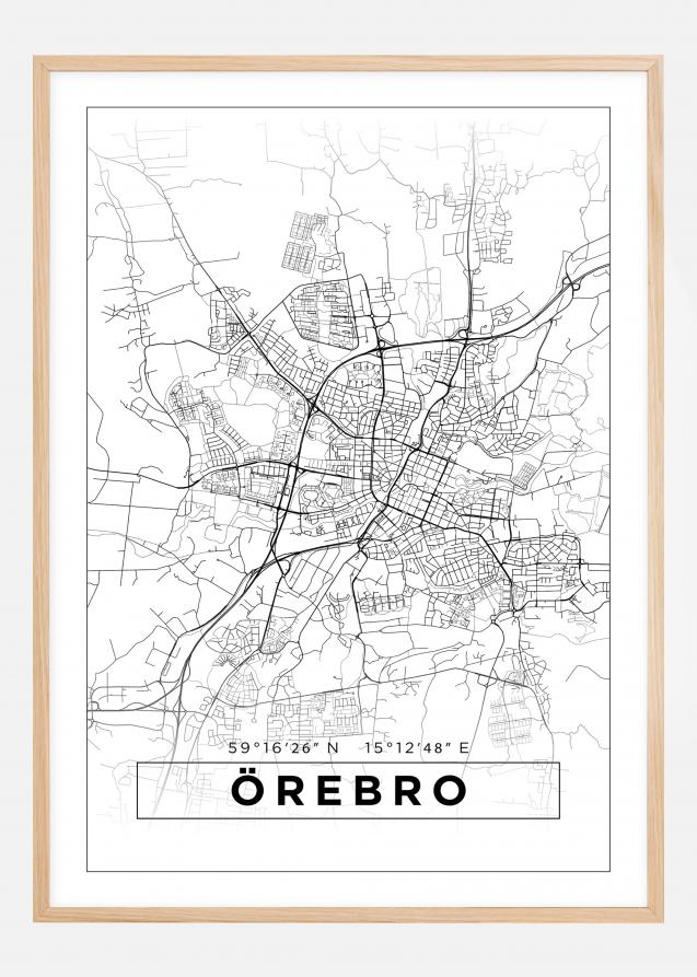 Bildverkstad Map - Örebro - White Poster