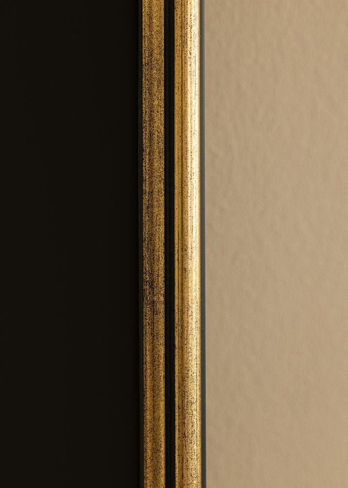 Ram med passepartou Rahmen Horndal Gold 50x70 cm - Passepartout Schwarz 42x59,4 cm