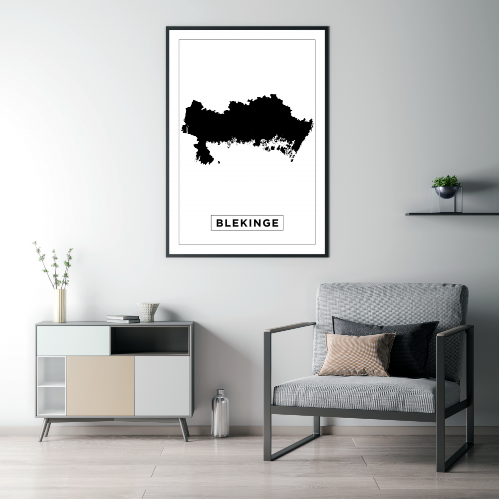 Bildverkstad Map - Blekinge - White Poster
