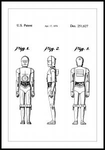 Lagervaror egen produktion Patentzeichnung - Star Wars - C-3PO Poster