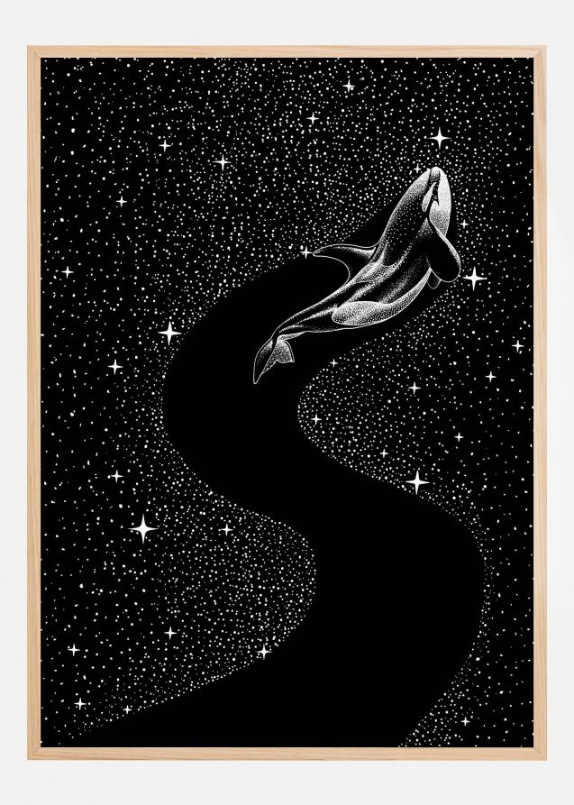 Bildverkstad Starry Orca (Black Version) Poster