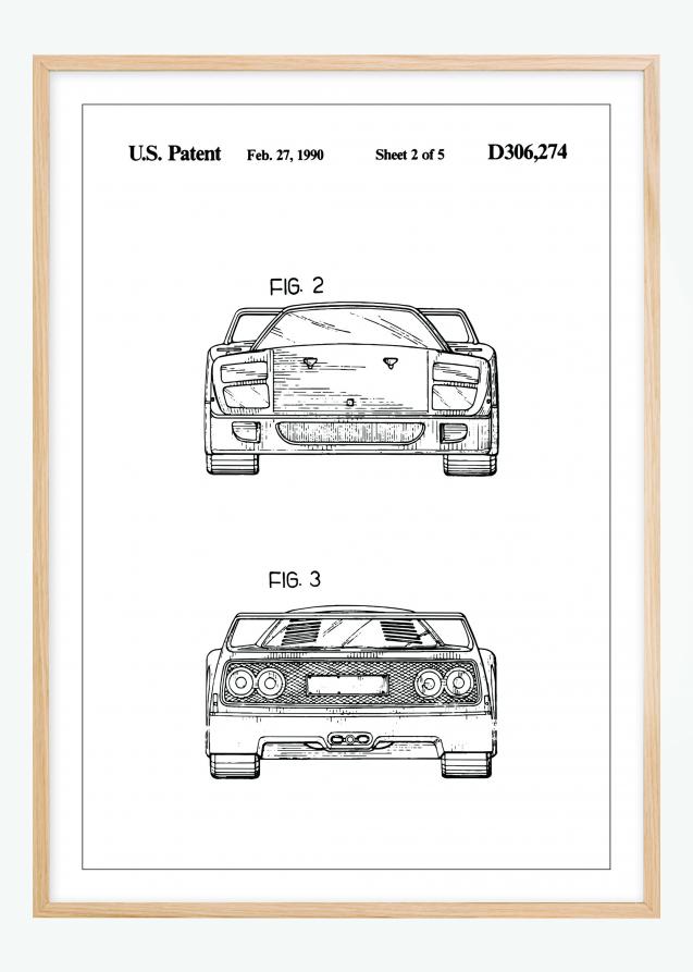 Bildverkstad Patentzeichnung - Ferrari F40 III Poster