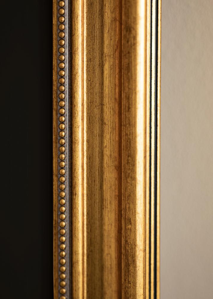 Ram med passepartou Rahmen Rokoko Gold 35x50 cm - Passepartout Schwarz 11x17 inches
