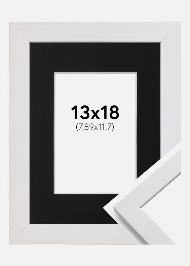 Ram med passepartou Rahmen Stilren Weiß 13x18 cm - Passepartout Schwarz 3,5x5 inches