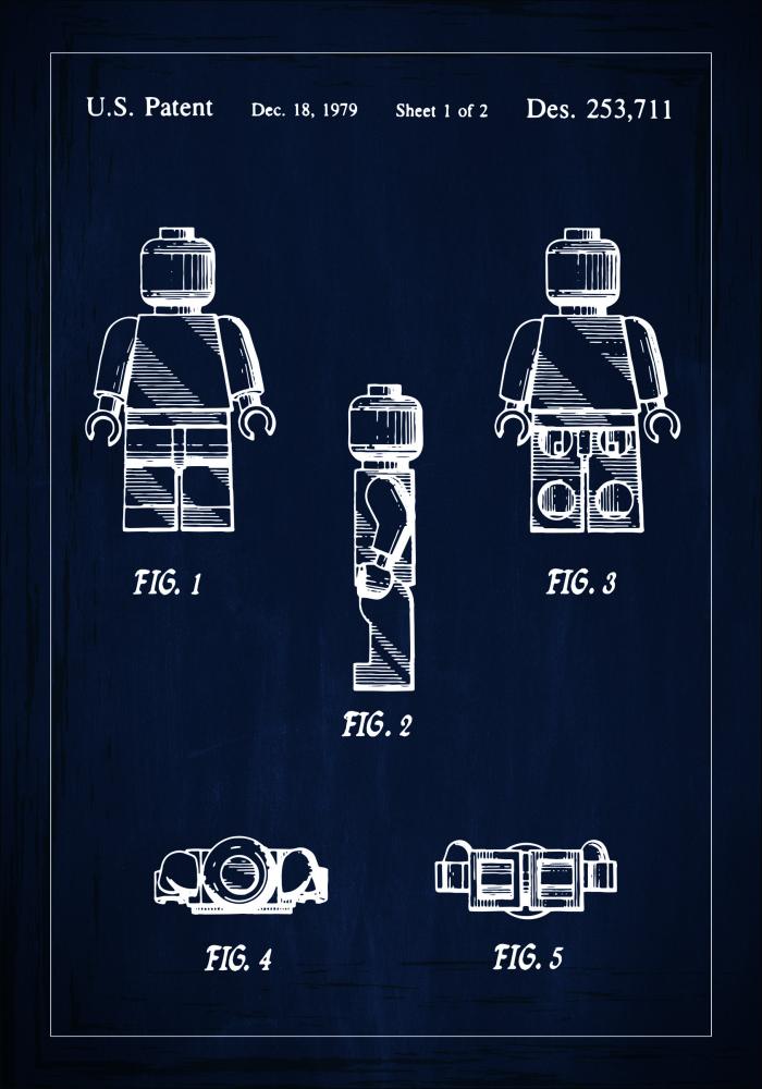 Bildverkstad Patentzeichnung - Lego I - Blau Poster