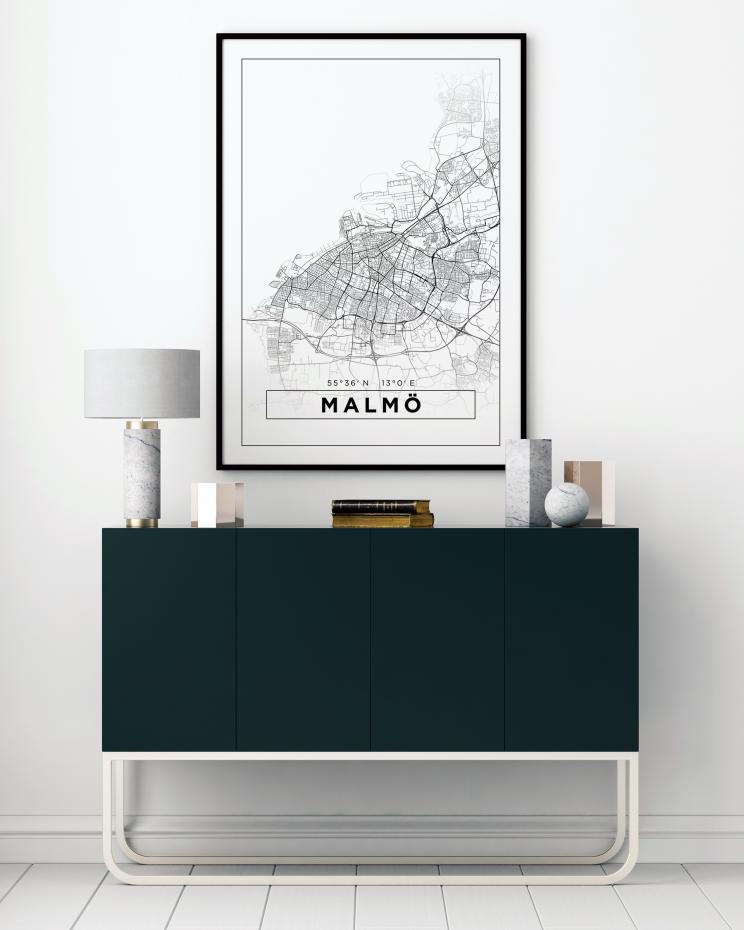 Bildverkstad Map - Malm - White Poster