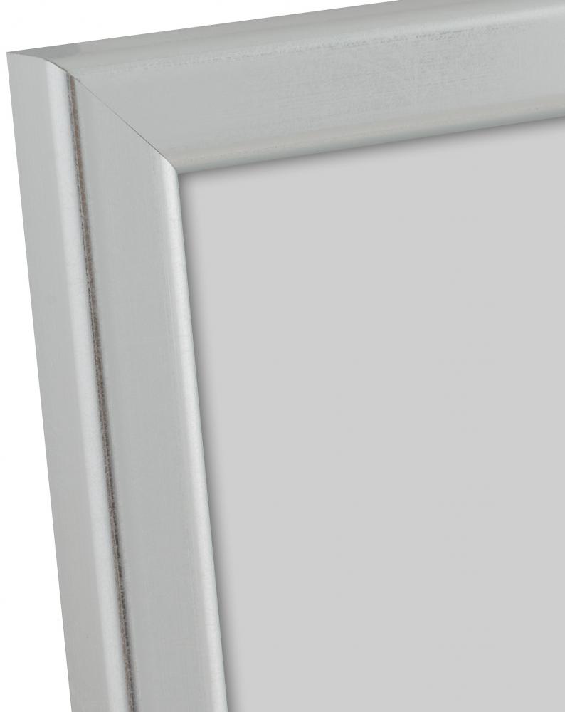 HHC Distribution Rahmen Slim Matt Antireflexglas Silber 18x18 cm
