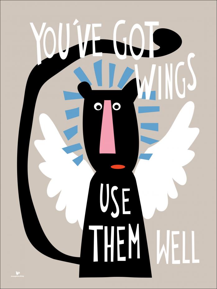 Bildverkstad You got Wings - Beige Poster