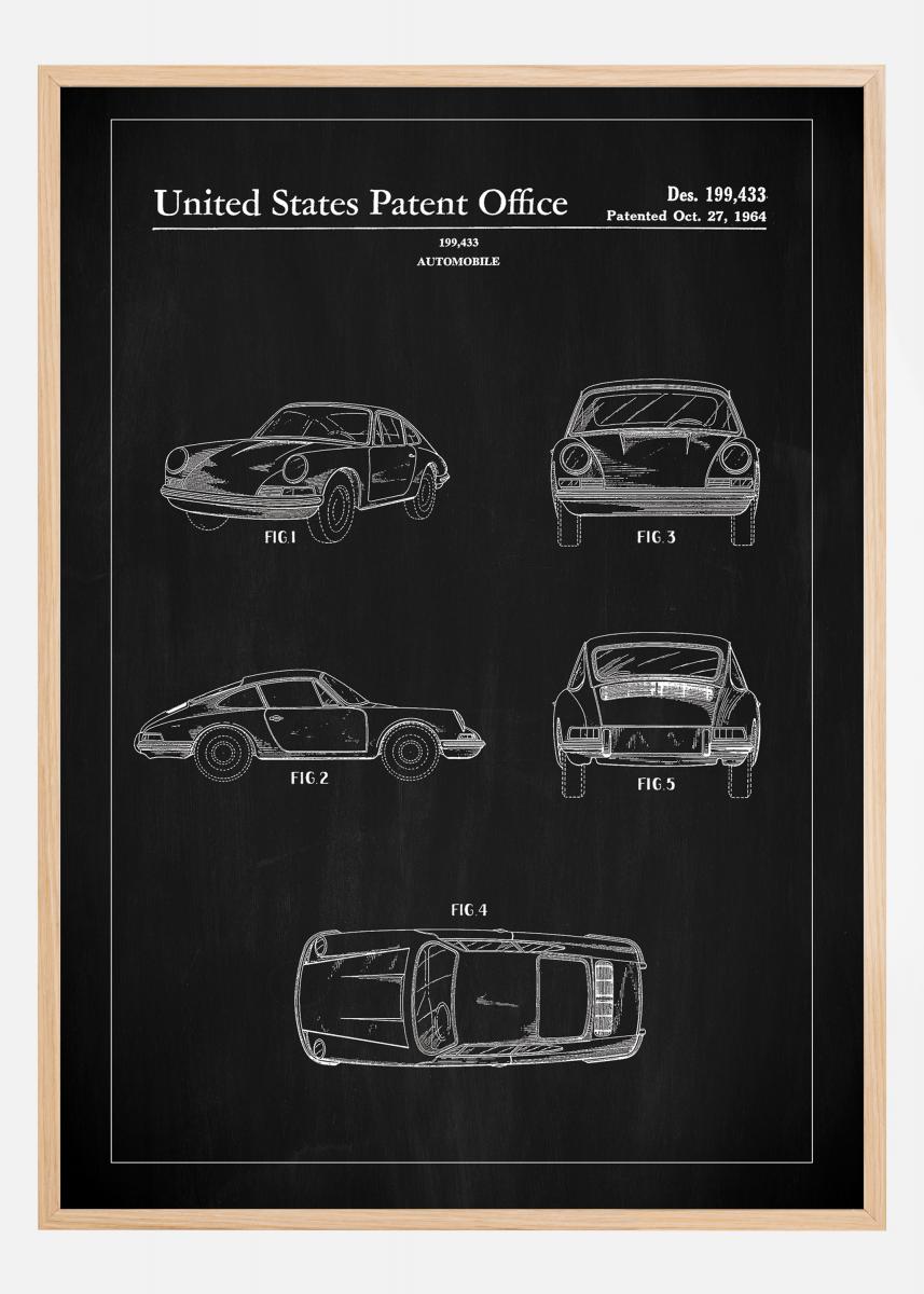 Hier Patent Print - Porsche 911 Carrera - Black Poster kaufen 