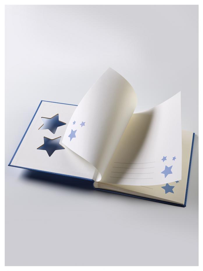Walther Estrella Babyalbum Blau - 28x30,5 cm (50 weie Seiten / 25 Blatt)