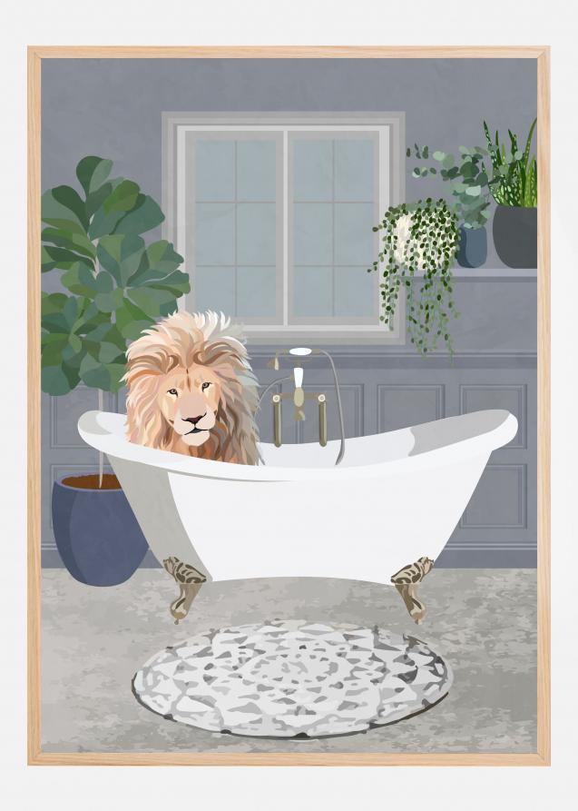 Bildverkstad Lion takes a bath Poster