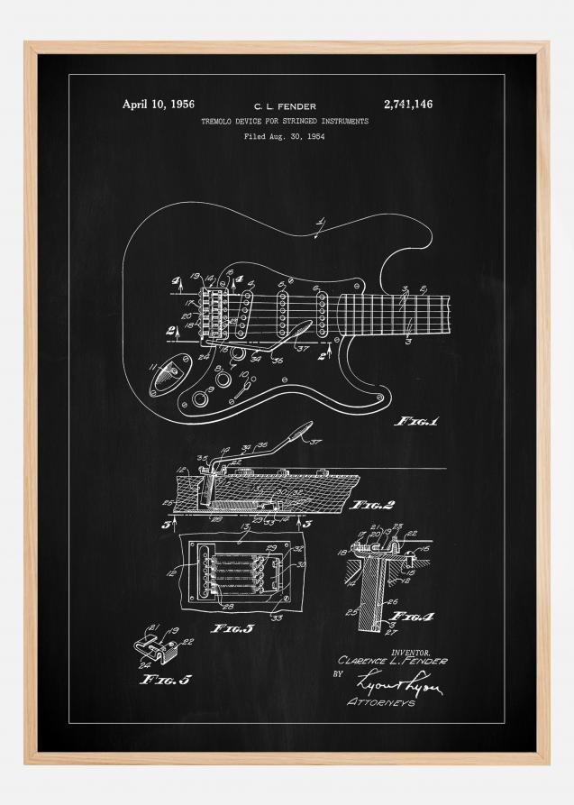 Bildverkstad Patent Print - Tremolo Device - Black Poster