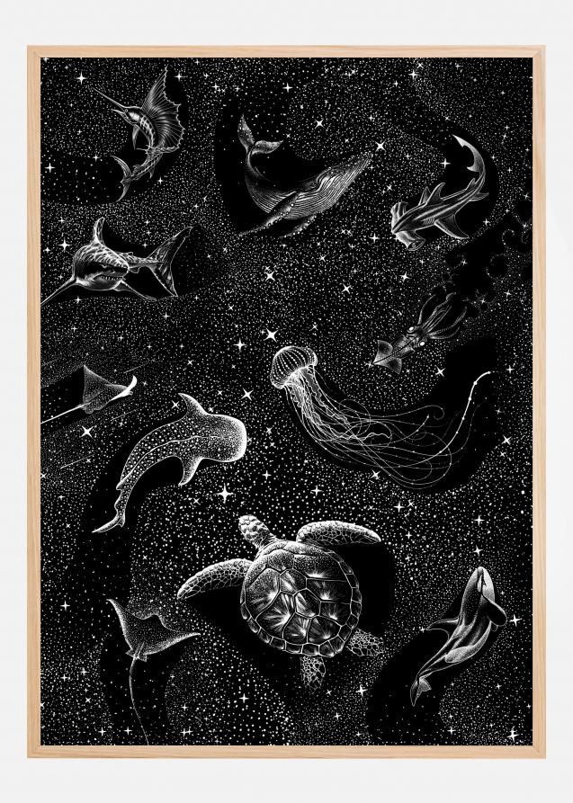 Bildverkstad Cosmic Ocean (Black Version) Poster