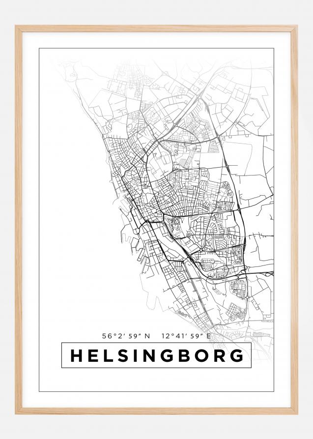 Bildverkstad Map - Helsingborg - White Poster
