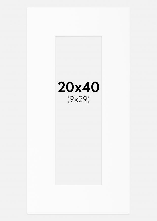 Artlink Passepartout Weiß Standard (weißer Kern) 20x40 cm (9x29)