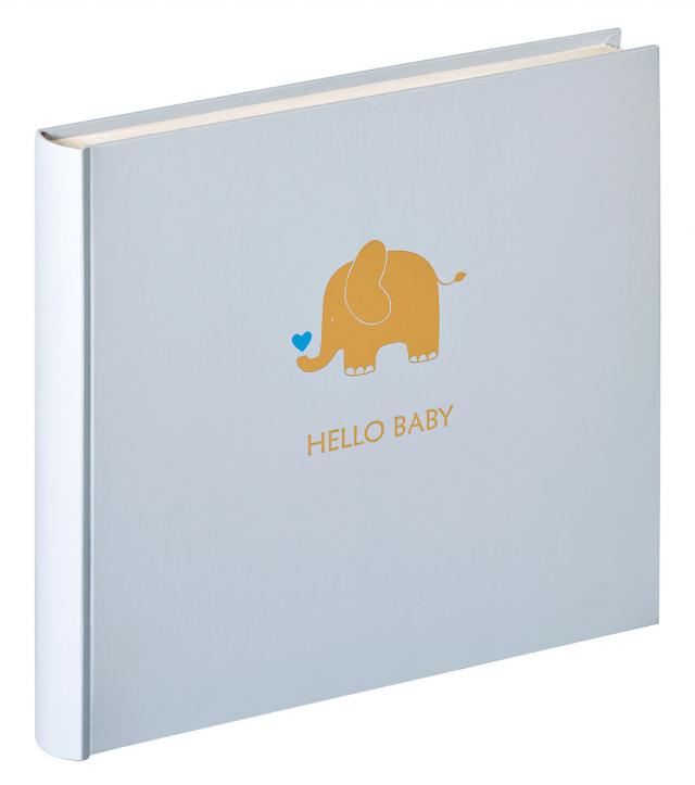 Walther Hello Babyalbum Blau - 25x28 cm (50 weiße Seiten / 25 Blatt)