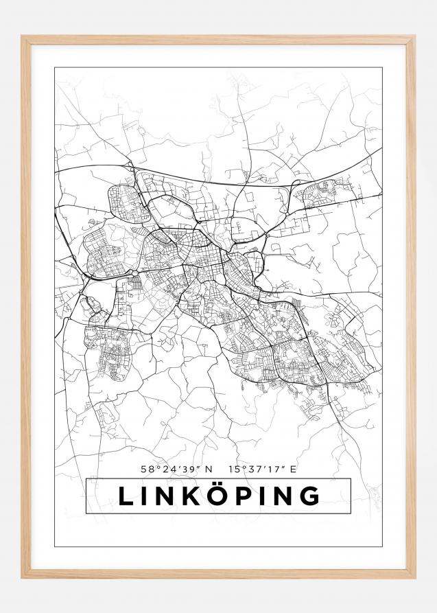 Bildverkstad Map - Linköping - White Poster