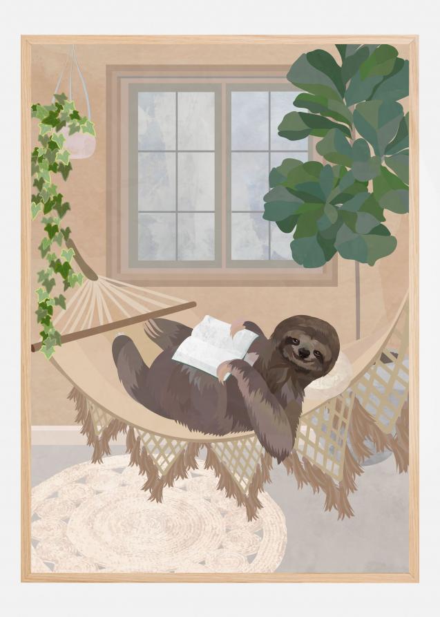 Bildverkstad Lazy sloth in hammock Poster