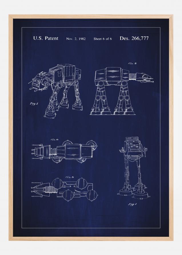 Bildverkstad Patentzeichnung - Star Wars - Walker - Blau Poster