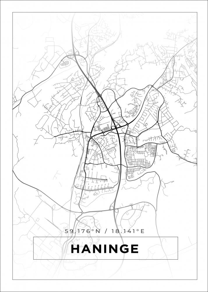 Bildverkstad Map - Haninge - White Poster