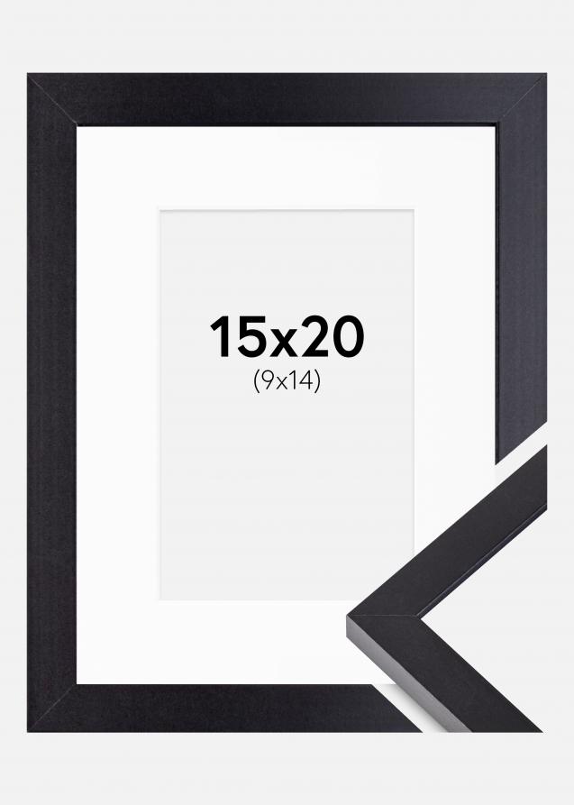 Ram med passepartou Rahmen Selection Schwarz 15x20 cm - Passepartout Weiß 10x15 cm