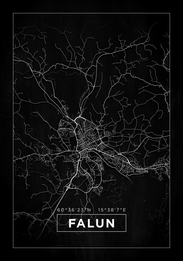 Bildverkstad Map - Falun - Black Poster