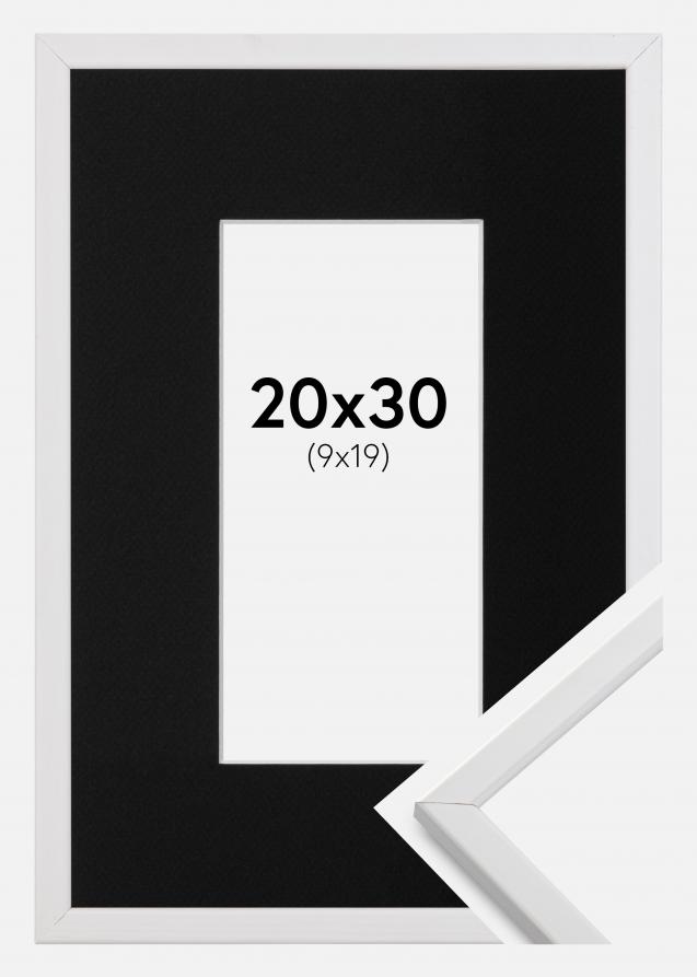 Ram med passepartou Rahmen Galant Weiß 20x30 cm - Passepartout Schwarz 10x20 cm