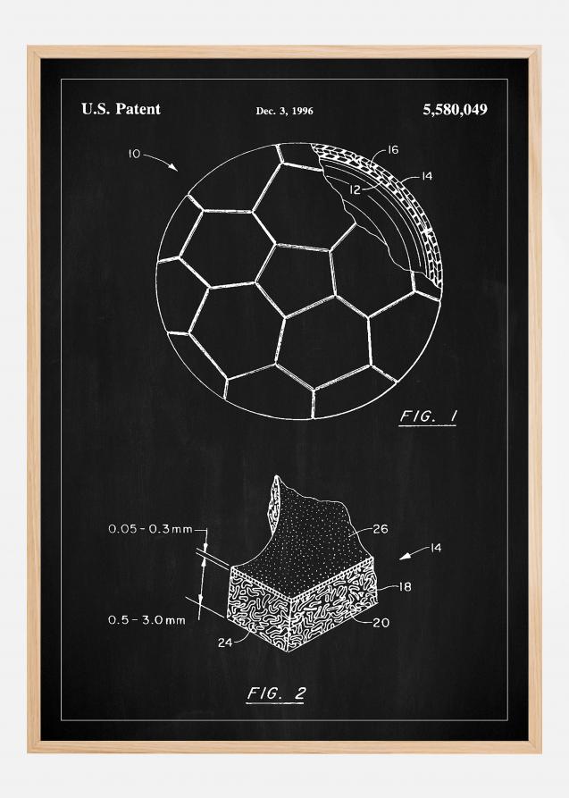 Bildverkstad Patent Print - Football - Black Poster