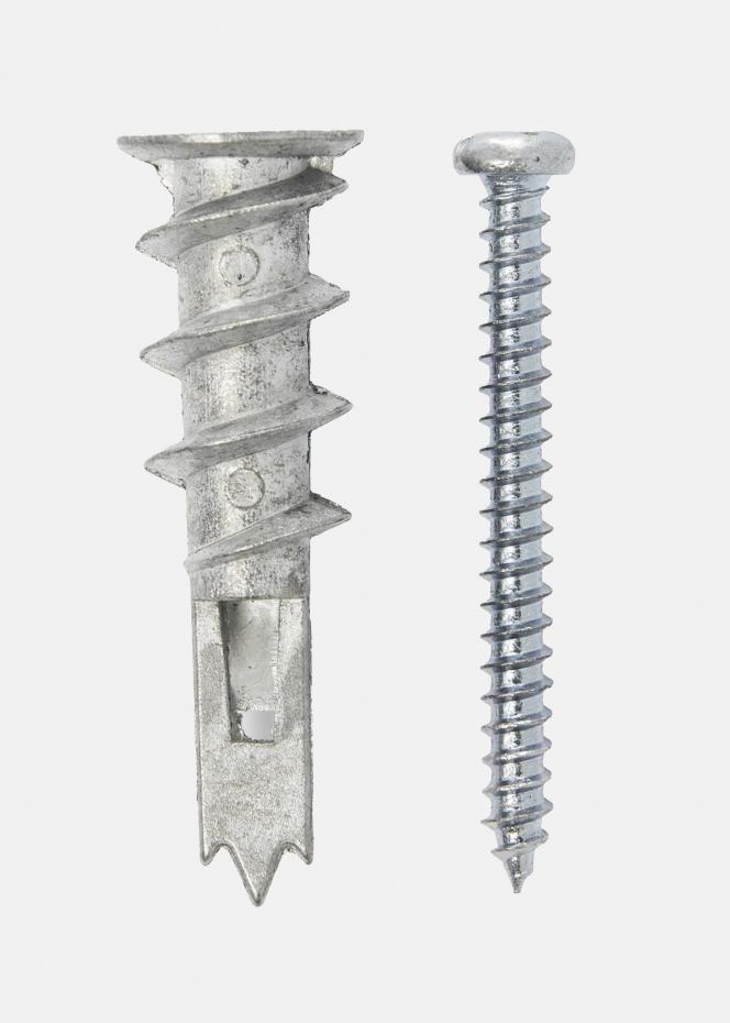  Schraube und selbstbohrender Dbel fr Gipswand - 4er-Pack (13x26 mm)