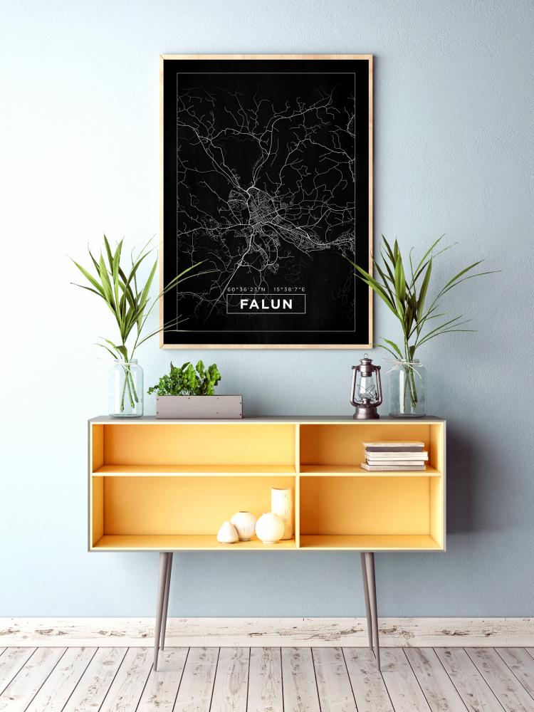 Bildverkstad Map - Falun - Black Poster