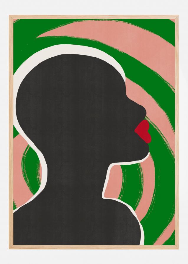 Bildverkstad Anonymous Portrait In Green Spiral Poster