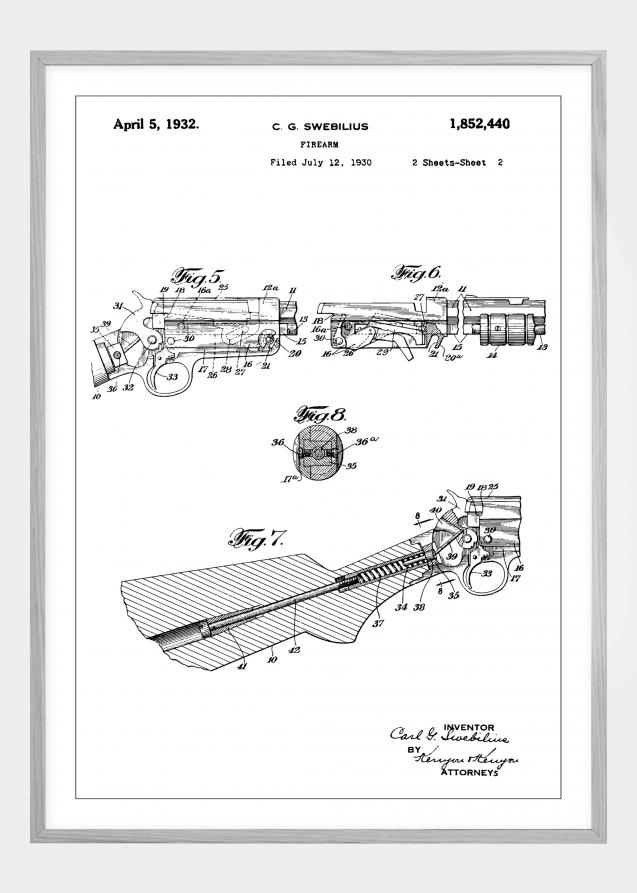 Bildverkstad Patentzeichnung - Gewehr II Poster