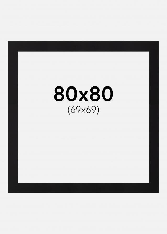 Artlink Passepartout Schwarz Standard (weißer Kern) 80x80 cm (69x69)