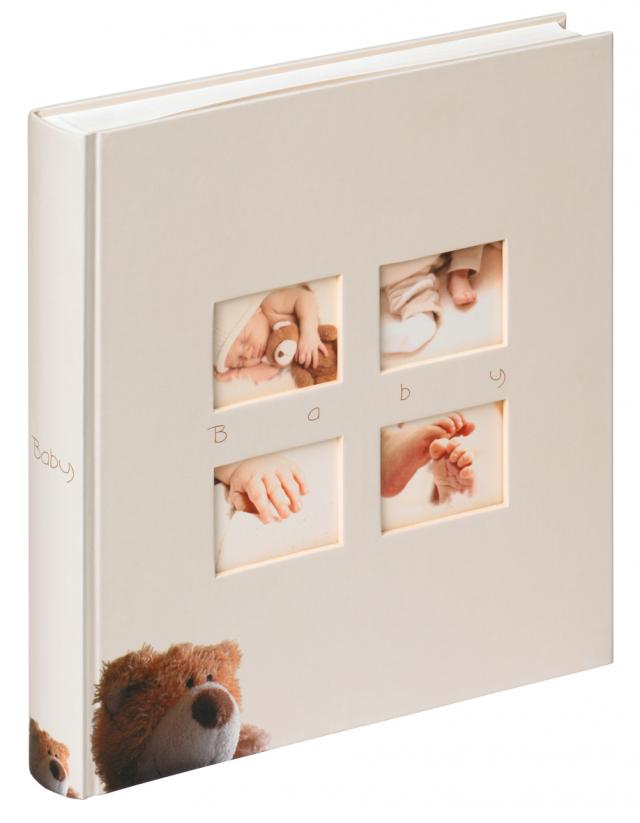 Walther Classic Bear Kinderalbum Creme - 28x30,5 cm (60 weiße Seiten / 30 Blatt)