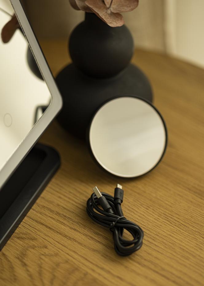 KAILA KAILA Kosmetikspiegel LED Strip mit Bluetooth-Lautsprecher Schwarz 18x30 cm