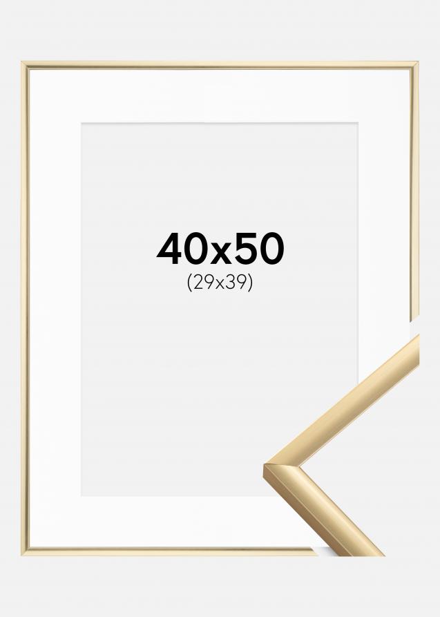 Ram med passepartou Rahmen New Lifestyle Gold 40x50 cm - Passepartout Weiß 30x40 cm