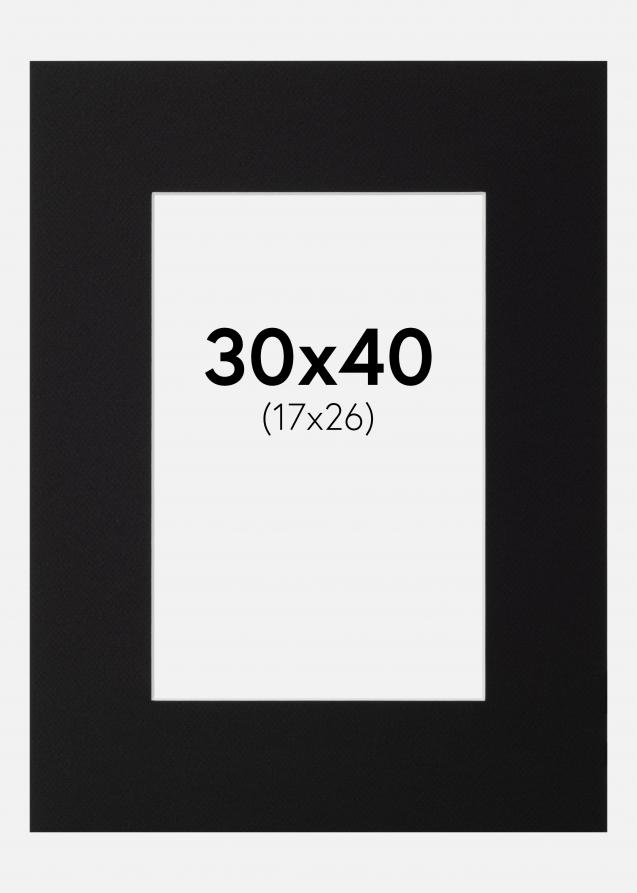 Artlink Passepartout Schwarz Standard (weißer Kern) 30x40 cm (17x26)