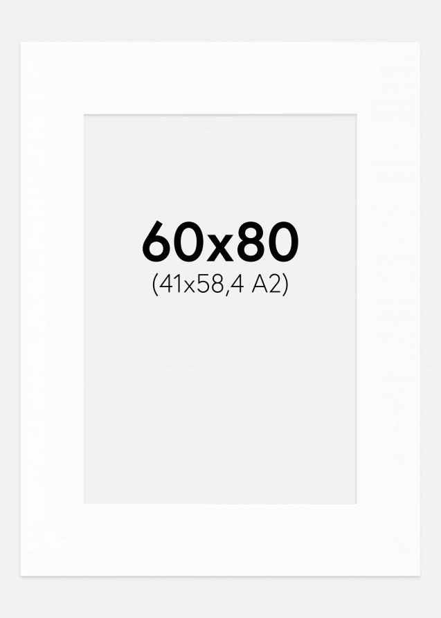 Artlink Passepartout XL Standard Weiß (weißer Kern) 60x80 cm (41x58,4 - A2)