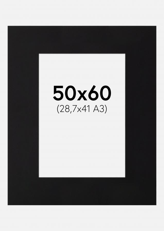 Galleri 1 Passepartout XL Schwarz (weißer Kern) 50x60 cm (29x39)