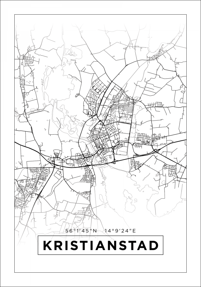 Bildverkstad Map - Kristianstad - White Poster