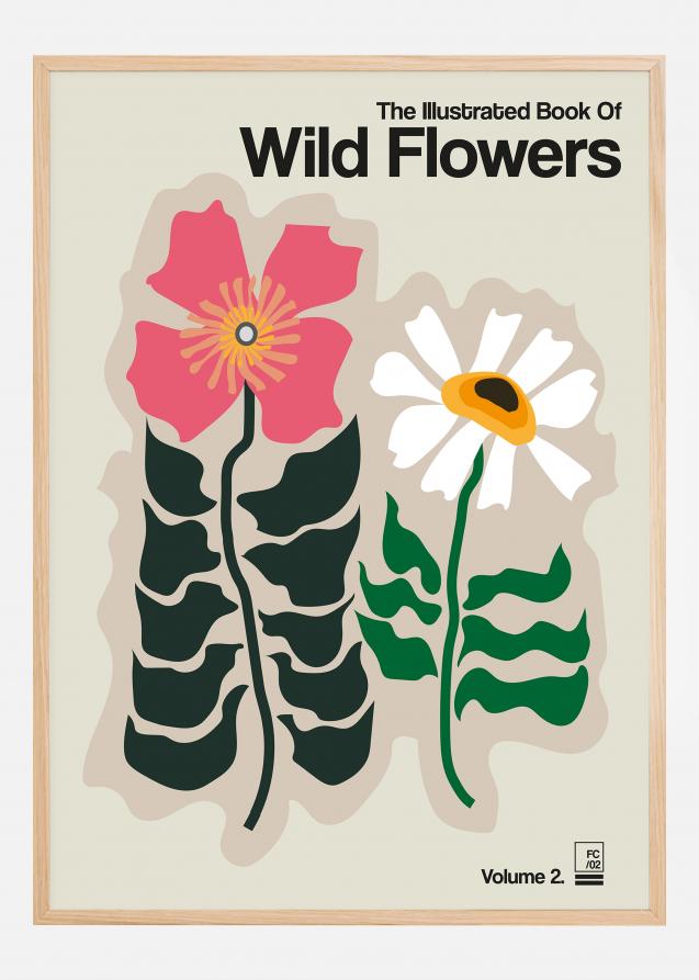 Bildverkstad The Illustrated Book Of Wild Flowers Vol.2 Grey Poster