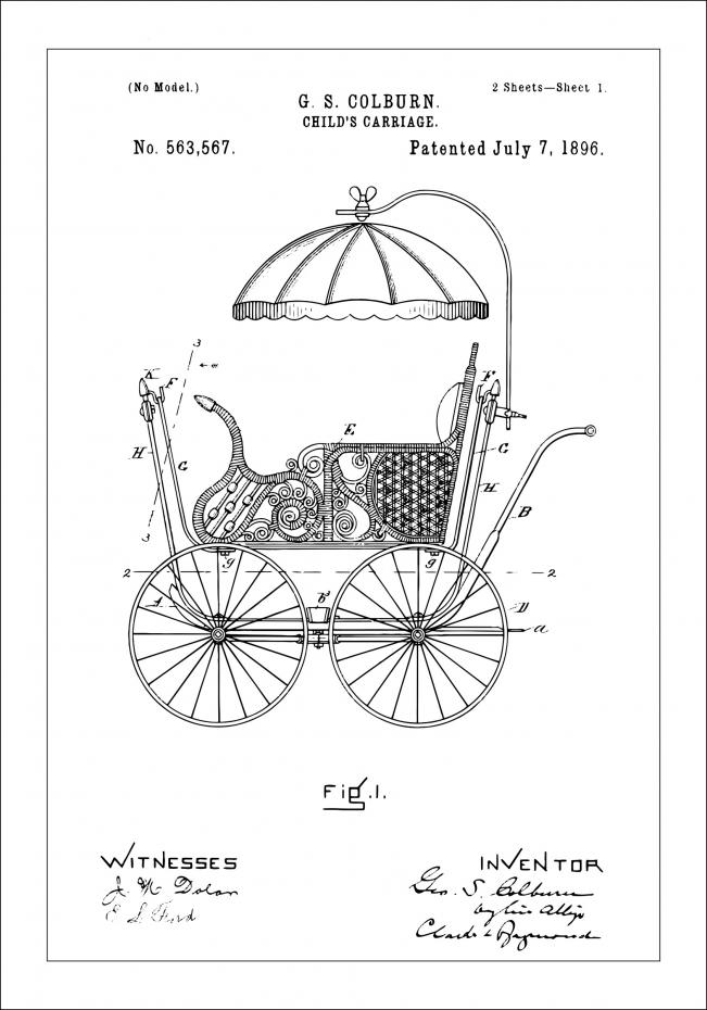 Bildverkstad Patentzeichnung - Kinderwagen I Poster