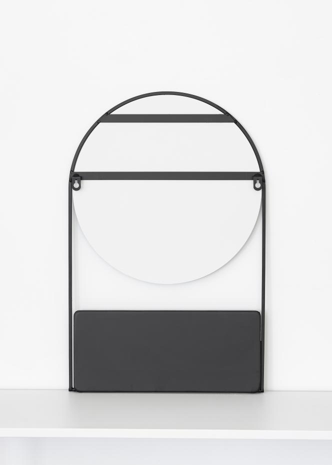 KAILA KAILA Runder Spiegel mit Ablage - Schwarz 35x55 cm