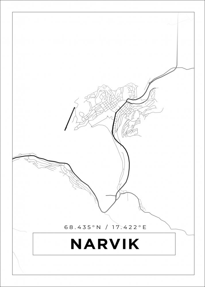 Bildverkstad Map - Narvik - White