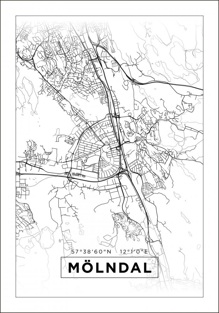 Bildverkstad Map - Mlndal - White Poster