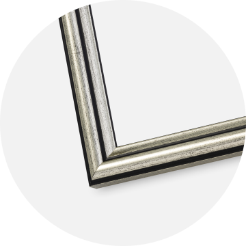 Ram med passepartou Rahmen Horndal Silber 60x60 cm - Passepartout Schwarz 50x50 cm