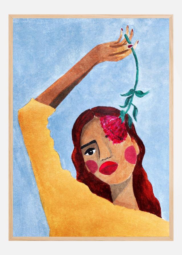 Bildverkstad Magda with flower Poster