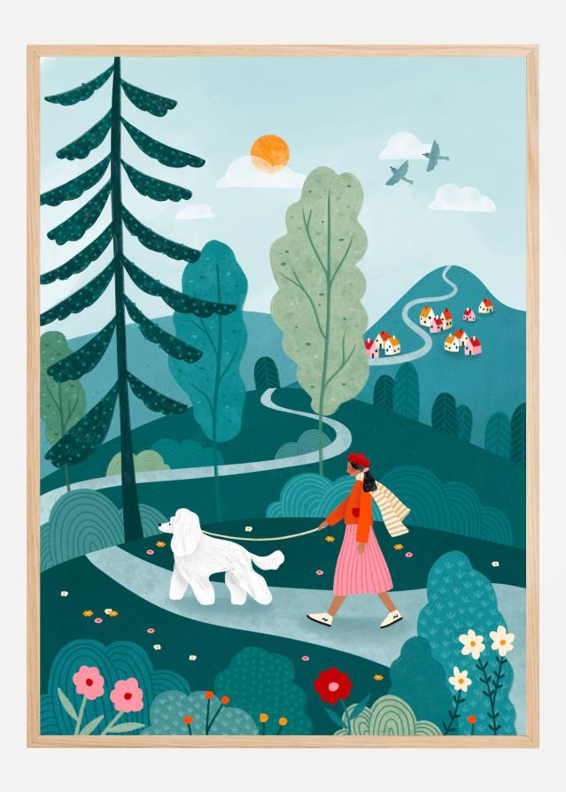 Bildverkstad Poodle Walk Poster